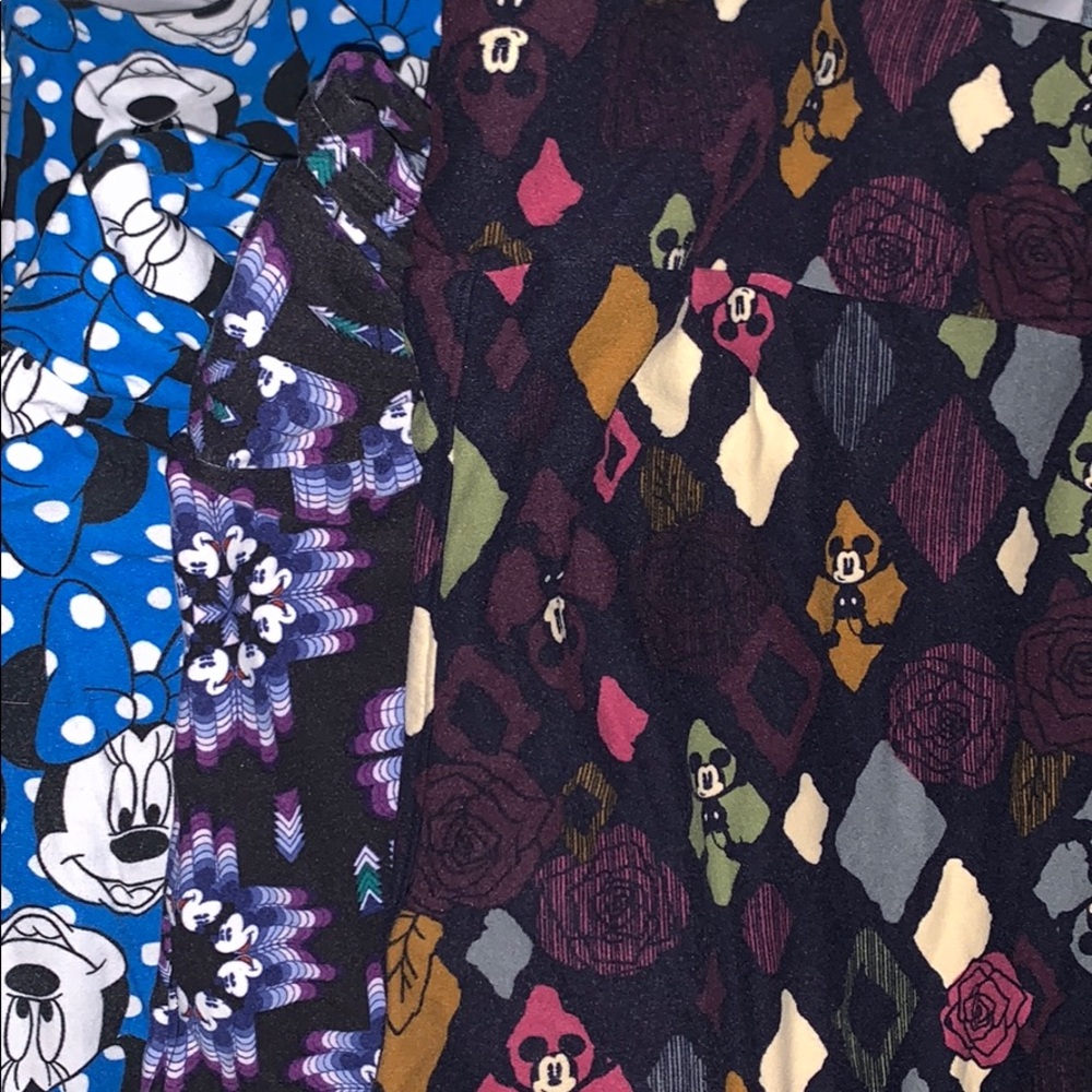 Lot of 3 TC Lularoe Disney Mickey/Minnie Leggings